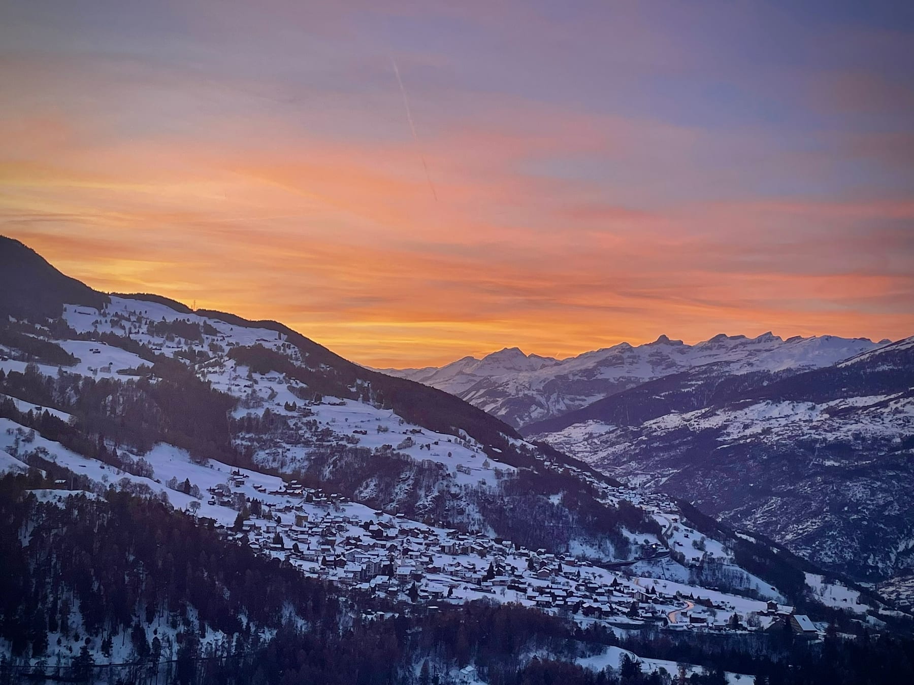 Bergpanorama über dem Rhonetal bei Bürchen